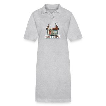 Home Sweet Home - Haus Illustration - Stanley/Stella Frauen Bio-Polokleid PAIGER - Grau meliert - Vorne