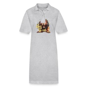 La force est en toi - Robe polo bio PAIGER Stanley/Stella Femme - gris chiné - Devant