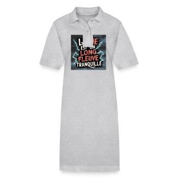 la vie est un long fleuve tranquille - Robe polo bio PAIGER Stanley/Stella Femme - gris chiné - Devant