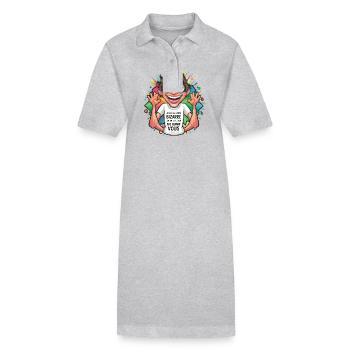 Ich bin nicht komisch, ich bin nicht wie du - Stanley/Stella Frauen Bio-Polokleid PAIGER - Grau meliert - Vorne