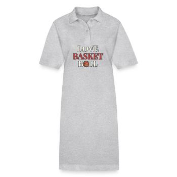 J’adore le Basketball Grunge - Robe polo bio PAIGER Stanley/Stella Femme - gris chiné - Devant