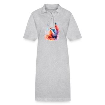 Aquarell Fuchs, Fuchs - Stanley/Stella Frauen Bio-Polokleid PAIGER - Grau meliert - Vorne