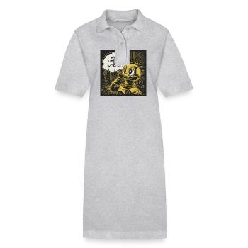 Déclaration réfléchie de canard de canard en plastique jaune - Robe polo bio PAIGER Stanley/Stella Femme - gris chiné - Devant