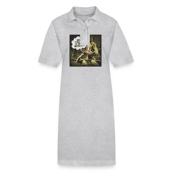 Nachdenkliche Gelbe Plastikente Ente Statement - Stanley/Stella Frauen Bio-Polokleid PAIGER - Grau meliert - Vorne