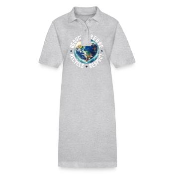 Earth Day Environment Day Reduce Reuse Recycle - Stanley/Stella PAIGER Organic Women’s Polo Dress - heather grey - Front