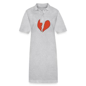 icône de cœur brisé - Robe polo bio PAIGER Stanley/Stella Femme - gris chiné - Devant
