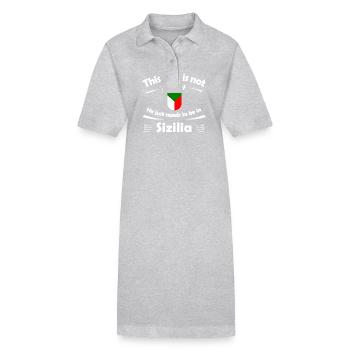 La nostalgie de la Sicile - Robe polo bio PAIGER Stanley/Stella Femme - gris chiné - Devant