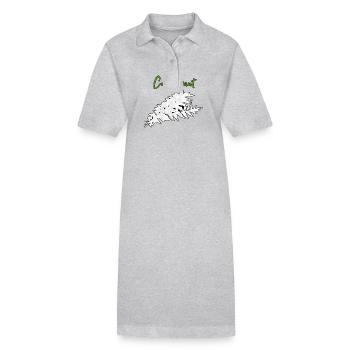 Herbes au curry - Robe polo bio PAIGER Stanley/Stella Femme - gris chiné - Devant