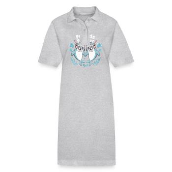 Two funny seal friends forever - Stanley/Stella PAIGER Organic Women’s Polo Dress - heather grey - Front