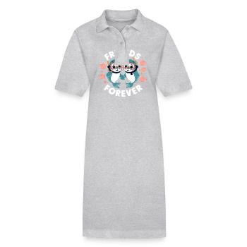 Two Funny Seal Friends Forever - Stanley/Stella PAIGER Organic Women’s Polo Dress - heather grey - Front