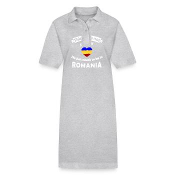 Heimweh nach Rumänien - Stanley/Stella Frauen Bio-Polokleid PAIGER - Grau meliert - Vorne