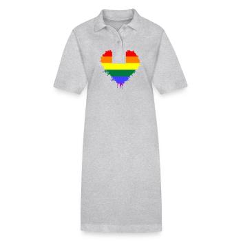LGBTQ CSD GAY LOVE - Stanley/Stella Frauen Bio-Polokleid PAIGER - Grau meliert - Vorne