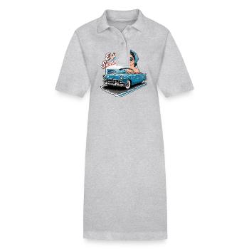 Femme cabriolet Profitez de l’été des années 1950 1960 - Robe polo bio PAIGER Stanley/Stella Femme - gris chiné - Devant