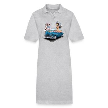 Femme cabriolet Profitez de l’été des années 1950 1960 - Robe polo bio PAIGER Stanley/Stella Femme - gris chiné - Devant
