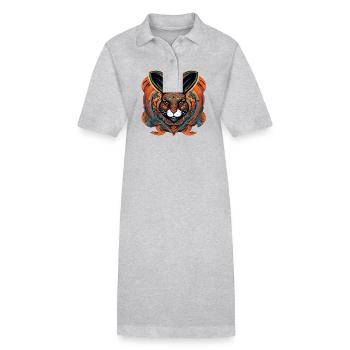 Portrait de lapin - Robe polo bio PAIGER Stanley/Stella Femme - gris chiné - Devant