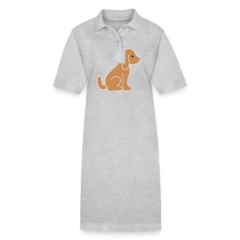 Icône d’animal brun de chien - Robe polo bio PAIGER Stanley/Stella Femme - gris chiné - Devant