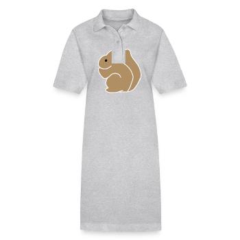 Eichhhörnchen Tiere Tier Symbol braun - Stanley/Stella Frauen Bio-Polokleid PAIGER - Grau meliert - Vorne