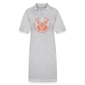 Mon bétail des Highlands J’adore Highlands - Robe polo bio PAIGER Stanley/Stella Femme - gris chiné - Devant