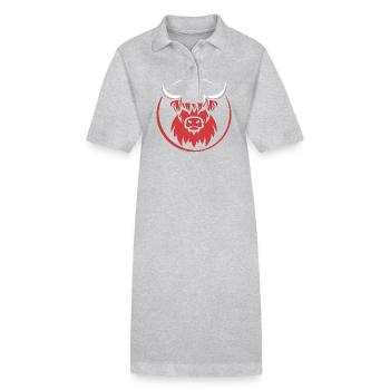 Mon bétail des Highlands que j’aime Highlands - Robe polo bio PAIGER Stanley/Stella Femme - gris chiné - Devant