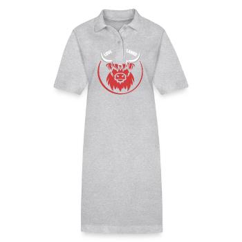 Mon bétail des Highlands J’adore Highlands - Robe polo bio PAIGER Stanley/Stella Femme - gris chiné - Devant