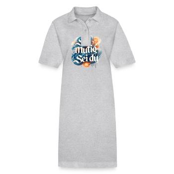 Sois courageux, sois génial - Robe polo bio PAIGER Stanley/Stella Femme - gris chiné - Devant