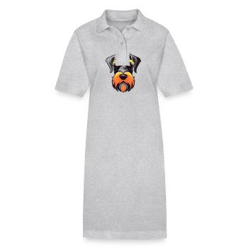 Standard Schnauzer Dog Breed Watercolor Cartoon Ka - Stanley/Stella PAIGER Organic Women’s Polo Dress - heather grey - Front