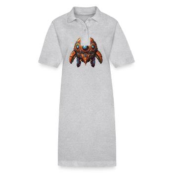 Drôle Curieuse Fantasy Vaisseau spatial - Robe polo bio PAIGER Stanley/Stella Femme - gris chiné - Devant