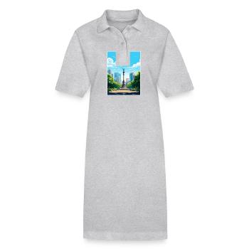 Mexiko-Stadt Vintage Reiseplakat Souvenir - Stanley/Stella Frauen Bio-Polokleid PAIGER - Grau meliert - Vorne