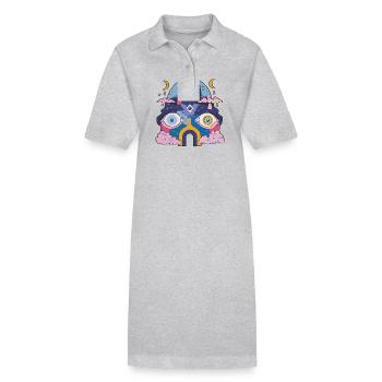 Robot psychédélique - Robe polo bio PAIGER Stanley/Stella Femme - gris chiné - Devant