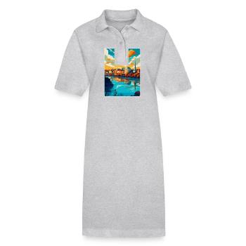 Belgrad Serbien Vintage Reiseplakat Souvenir WPA - Stanley/Stella Frauen Bio-Polokleid PAIGER - Grau meliert - Vorne