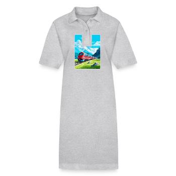 Glacier Express Suisse Affiche de voyage vintage - Robe polo bio PAIGER Stanley/Stella Femme - gris chiné - Devant
