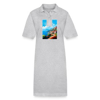 Elbe Italie Affiche de voyage vintage souvenir souvenir - Robe polo bio PAIGER Stanley/Stella Femme - gris chiné - Devant