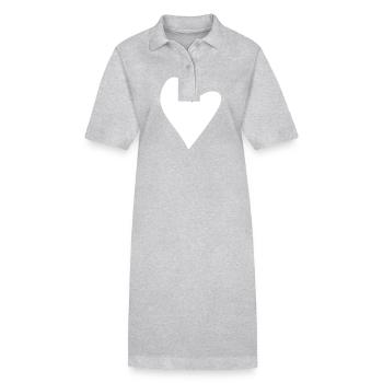 herz symbol form liebe - Stanley/Stella Frauen Bio-Polokleid PAIGER - Grau meliert - Vorne