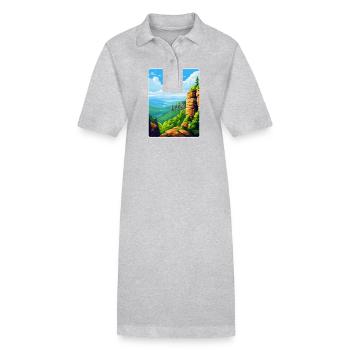 Montagne de grès de l’Elbe Allemagne Affiche de voyage WPA - Robe polo bio PAIGER Stanley/Stella Femme - gris chiné - Devant