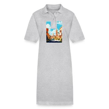 Cordoue Espagne Affiche de voyage vintage WPA Souvenir - Robe polo bio PAIGER Stanley/Stella Femme - gris chiné - Devant