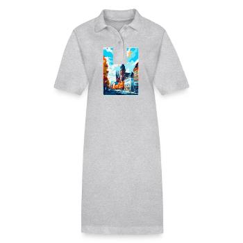 Darmstadt Allemagne Poster de voyage vintage souvenir - Robe polo bio PAIGER Stanley/Stella Femme - gris chiné - Devant