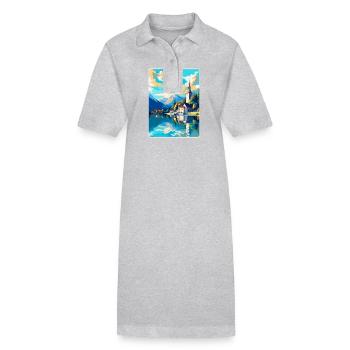 St Wolfgang Autriche Affiche de voyage vintage souvenir - Robe polo bio PAIGER Stanley/Stella Femme - gris chiné - Devant