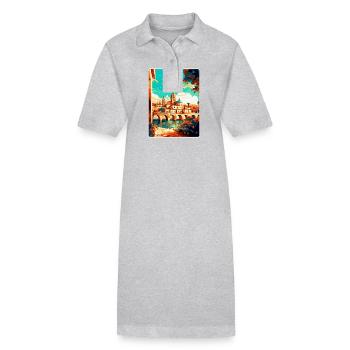 Cordoue Espagne Affiche de voyage vintage WPA Souvenir - Robe polo bio PAIGER Stanley/Stella Femme - gris chiné - Devant