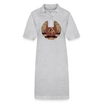 DDR Wappen, Osten, Ossi Geschenk - Stanley/Stella Frauen Bio-Polokleid PAIGER - Grau meliert - Vorne