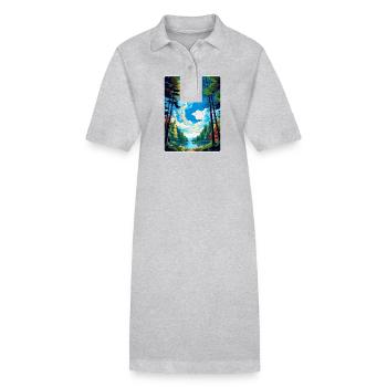 Wald Von Dean Vintage Reiseposter Souvenir WPA - Stanley/Stella Frauen Bio-Polokleid PAIGER - Grau meliert - Vorne