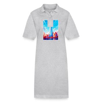 The Shard Angleterre Royaume-Uni Affiche de voyage Souvenir WPA - Robe polo bio PAIGER Stanley/Stella Femme - gris chiné - Devant