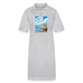Bude Cornwall, England, Vereinigtes Königreich, Reiseposter, Souvenir - Stanley/Stella Frauen Bio-Polokleid PAIGER - Grau meliert - Vorne