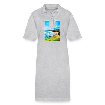 Bude Cornwall, England, Vereinigtes Königreich, Reiseposter, Souvenir - Stanley/Stella Frauen Bio-Polokleid PAIGER - Grau meliert - Vorne