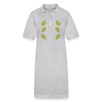 muster blatt blätter rahmen natur - Stanley/Stella Frauen Bio-Polokleid PAIGER - Grau meliert - Vorne