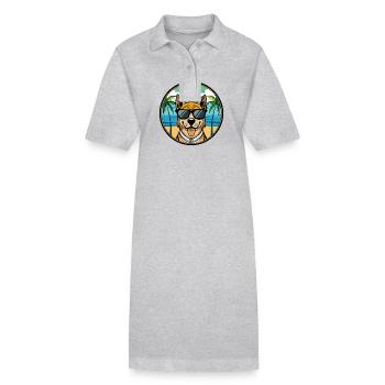 Cao De Castro Laboreiro Race De Chien Dessin Animé Plage - Robe polo bio PAIGER Stanley/Stella Femme - gris chiné - Devant