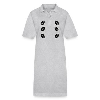 muster blatt blätter rahmen natur - Stanley/Stella Frauen Bio-Polokleid PAIGER - Grau meliert - Vorne