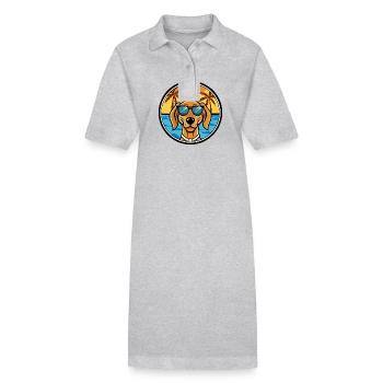 Chien courant yougoslave race de chien dessin animé lunettes de soleil plage - Robe polo bio PAIGER Stanley/Stella Femme - gris chiné - Devant