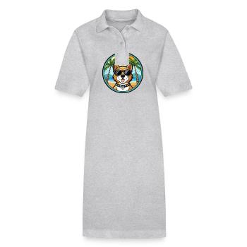 Cao De Castro Laboreiro Race De Chien Dessin Animé Plage - Robe polo bio PAIGER Stanley/Stella Femme - gris chiné - Devant