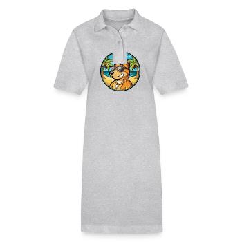 Cordoue Chien De Combat Race Dessin Animé Lunettes De Soleil Plage - Robe polo bio PAIGER Stanley/Stella Femme - gris chiné - Devant