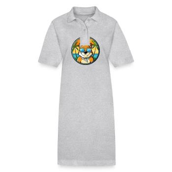 Moscow Watchdog Breed Cartoon Sunglasses Beach - Stanley/Stella PAIGER Organic Women’s Polo Dress - heather grey - Front